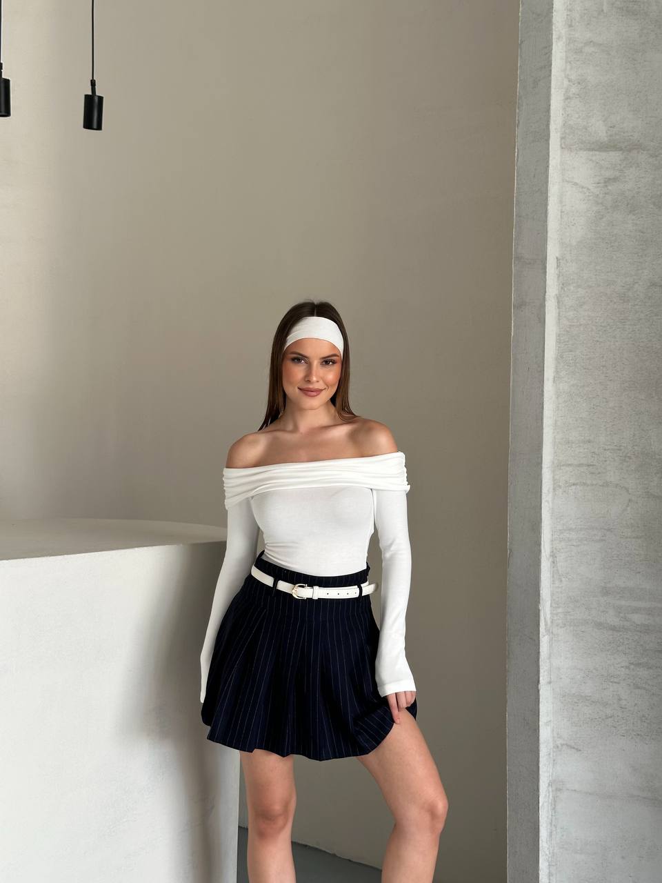 Madonna Yaka Omuz Açık Uzun Kollu Kadın Bluz - Body