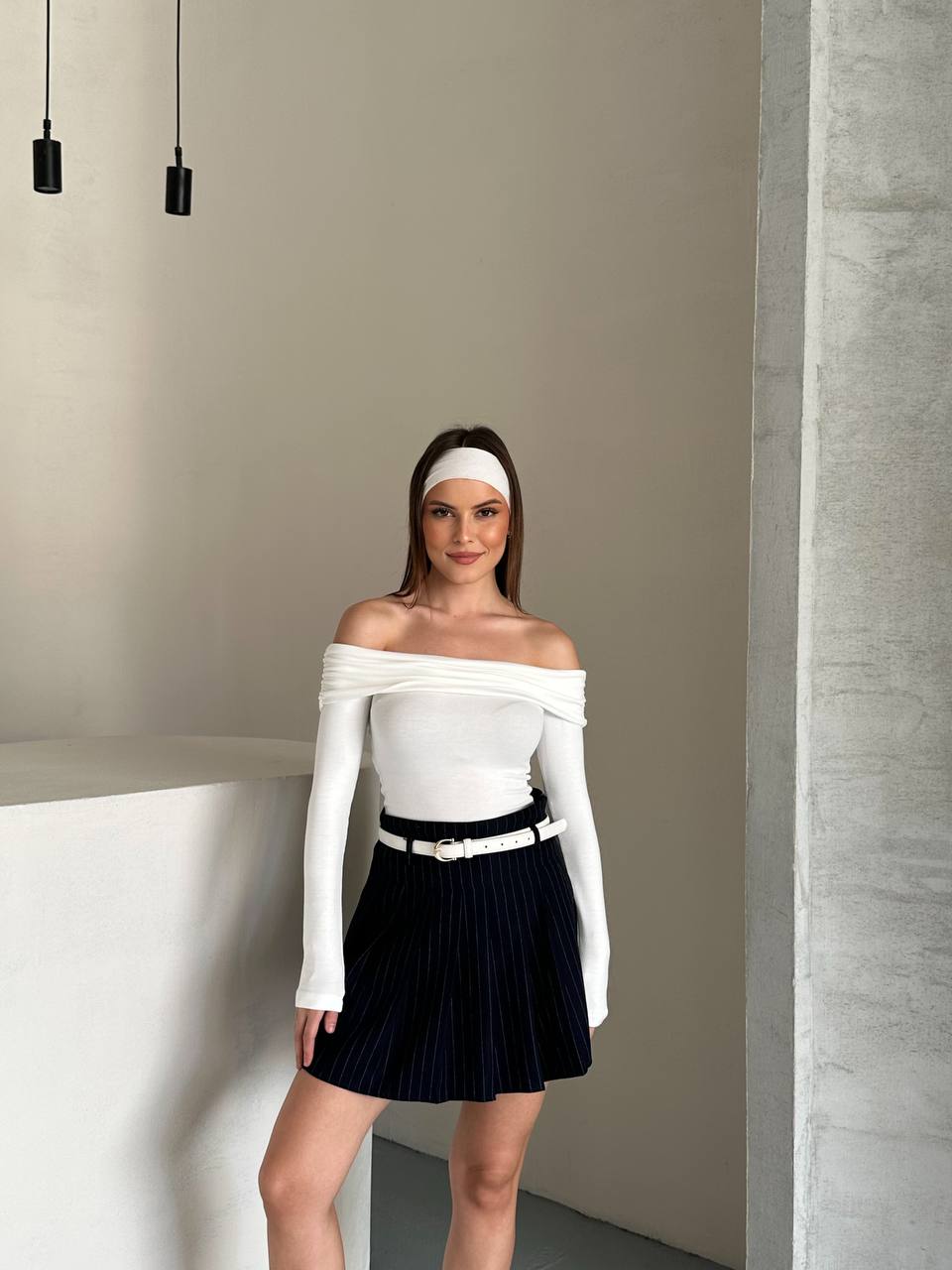 Madonna Yaka Omuz Açık Uzun Kollu Kadın Bluz - Body